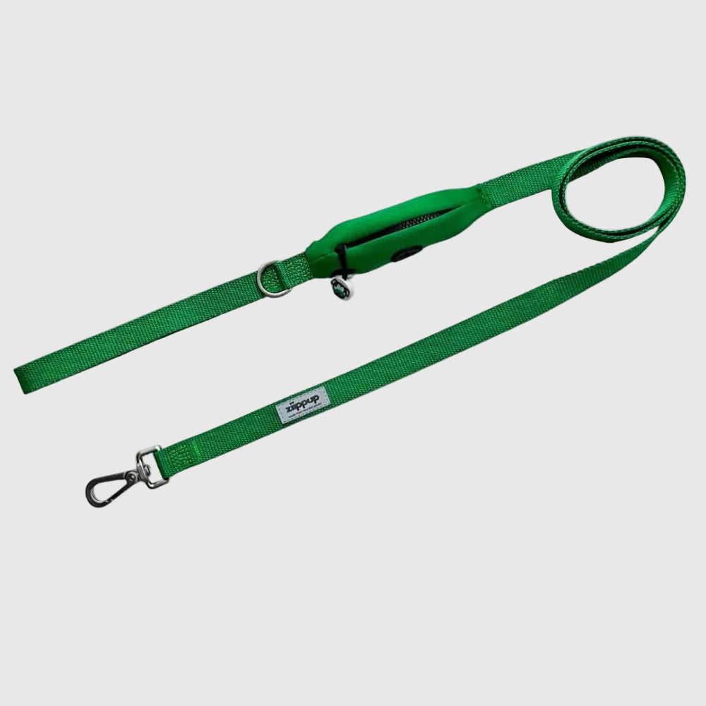 GREEN DOG Leash with Built-in Poop Bag Holder