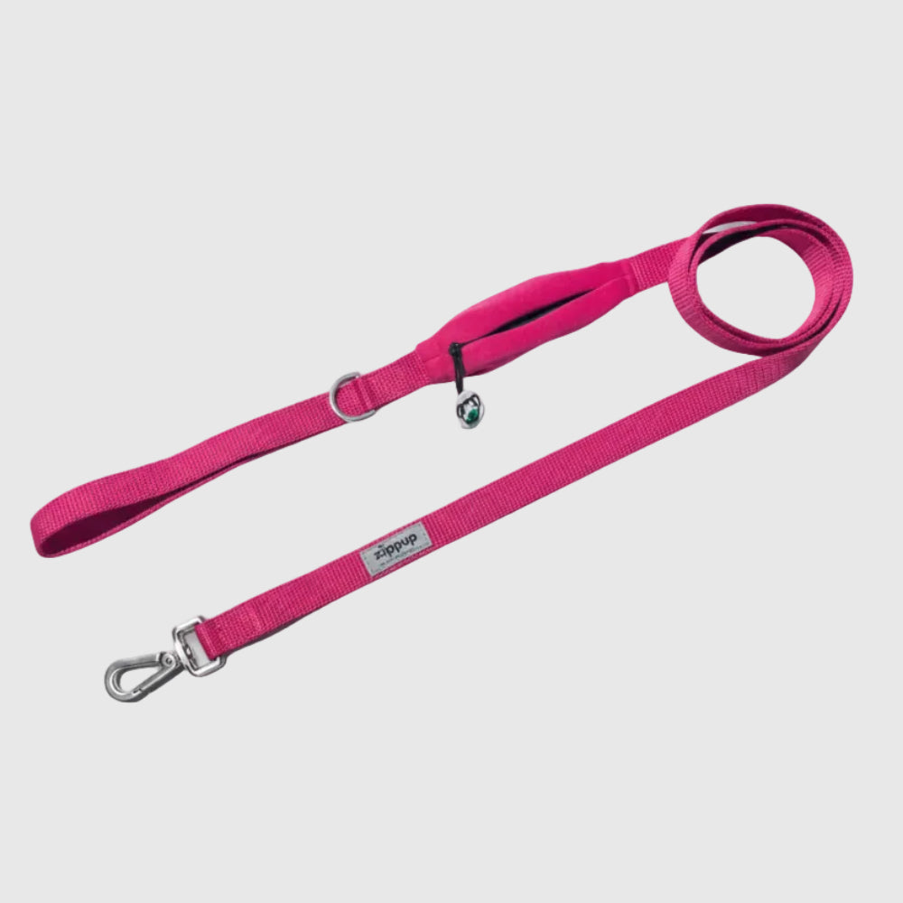 PINK DOG Leash with Built-in Poop Bag Holder