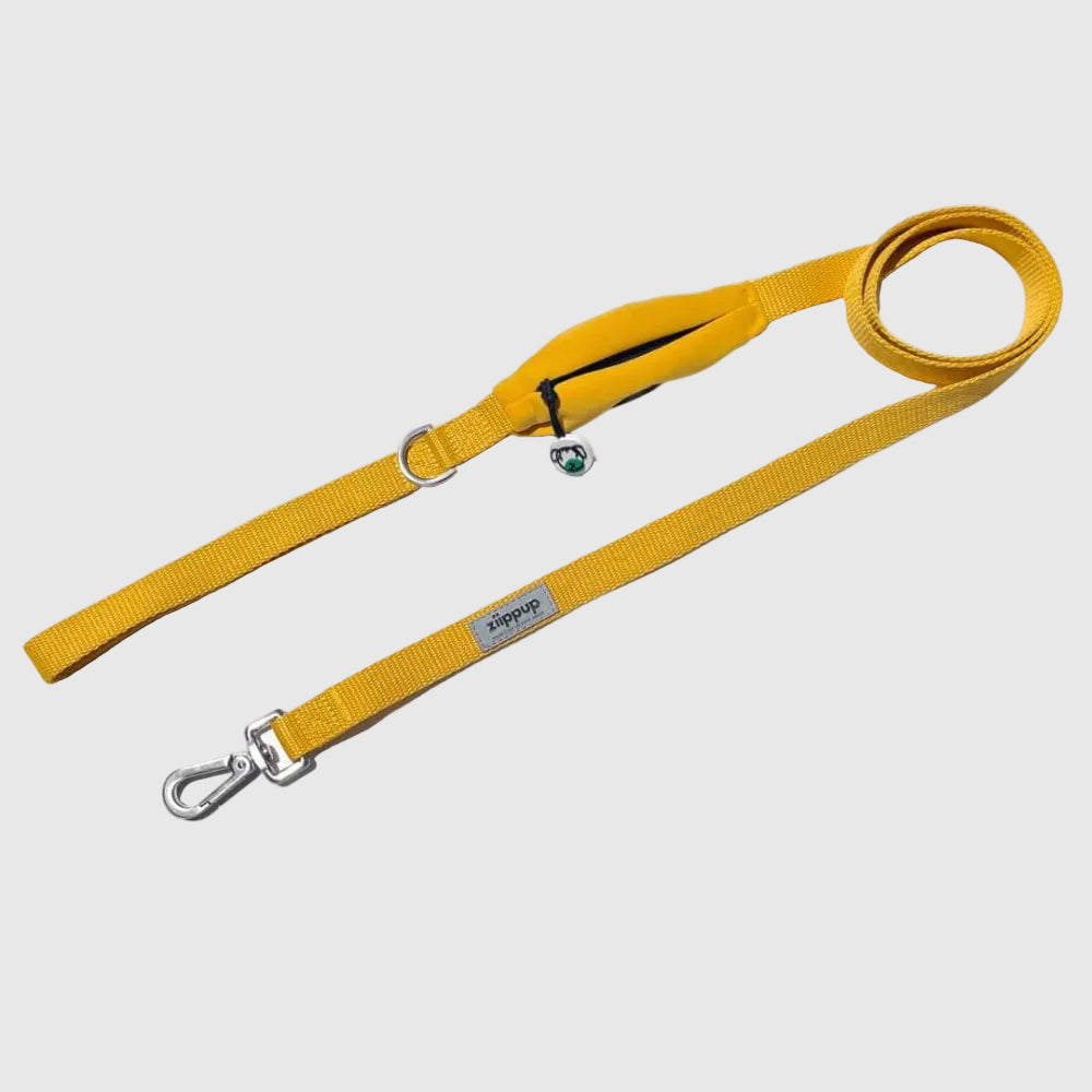 YELLOW DOG Leash with Built-in Poop Bag Holder